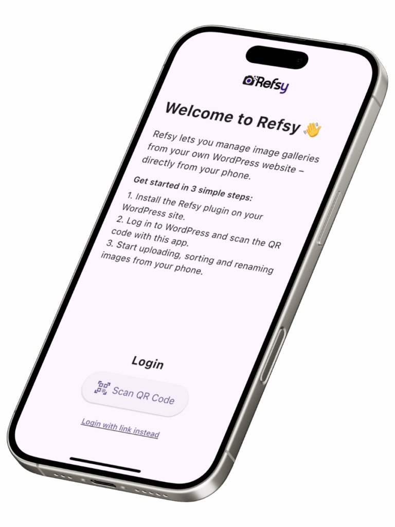 Startbildschirm der originalen Refsy-App
